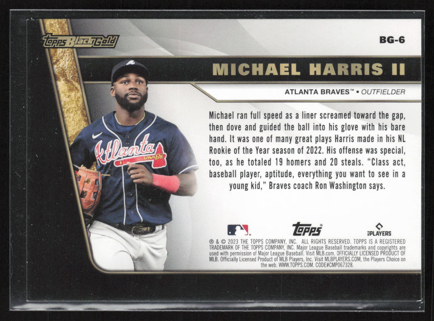2023 Topps Update #BG-6 Michael Harris II Topps Black Gold