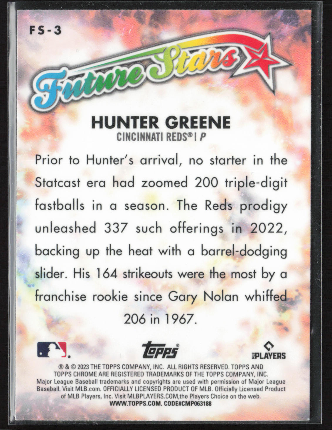 2023 Topps Chrome #FS-3 Hunter Greene Future Stars