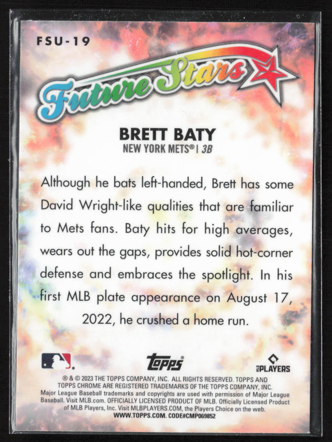 2023 Topps Chrome Update #FSU-19 Brett Baty Future Stars
