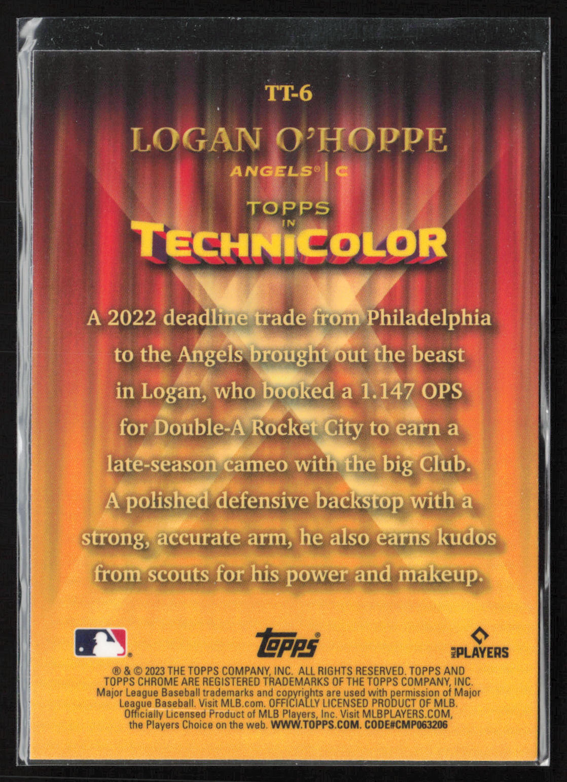 2023 Topps Chrome #TT-6 Logan O'Hoppe Topps in Technicolor