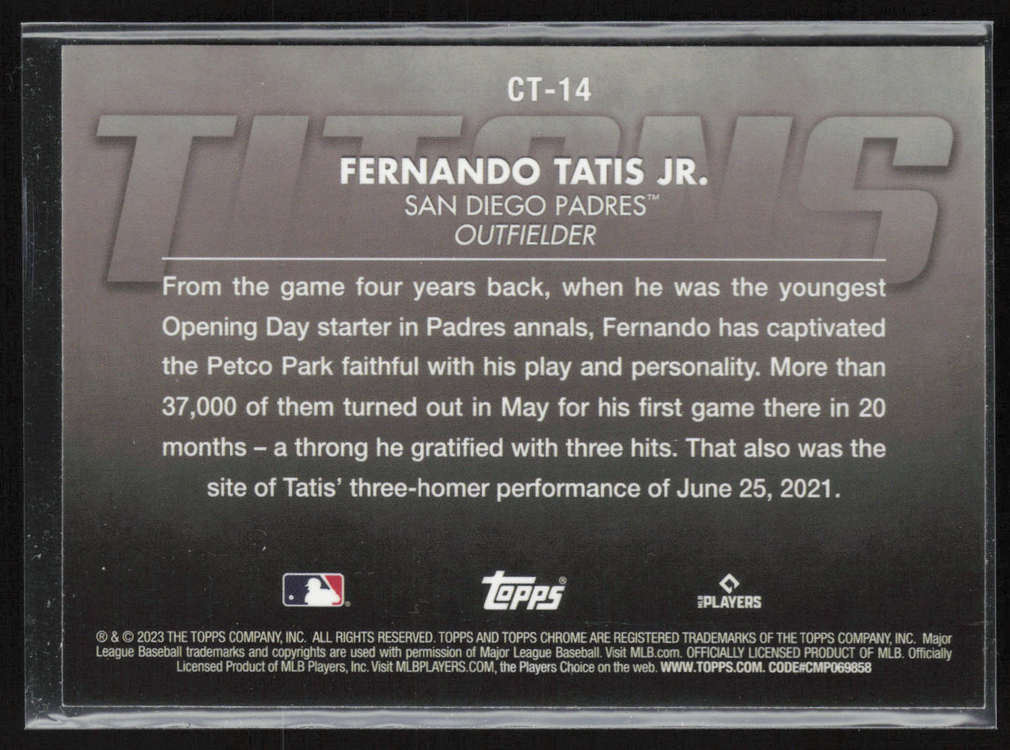 2023 Topps Chrome Update #CT-14 Fernando Tatis Jr. Titans