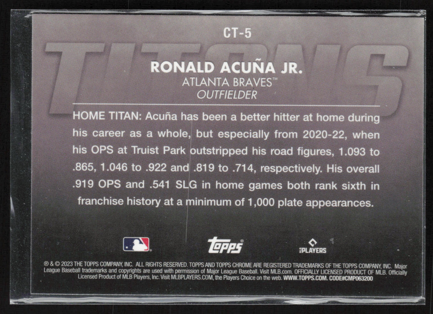 2023 Topps Chrome #CT-5 Ronald Acuña Jr. Titans