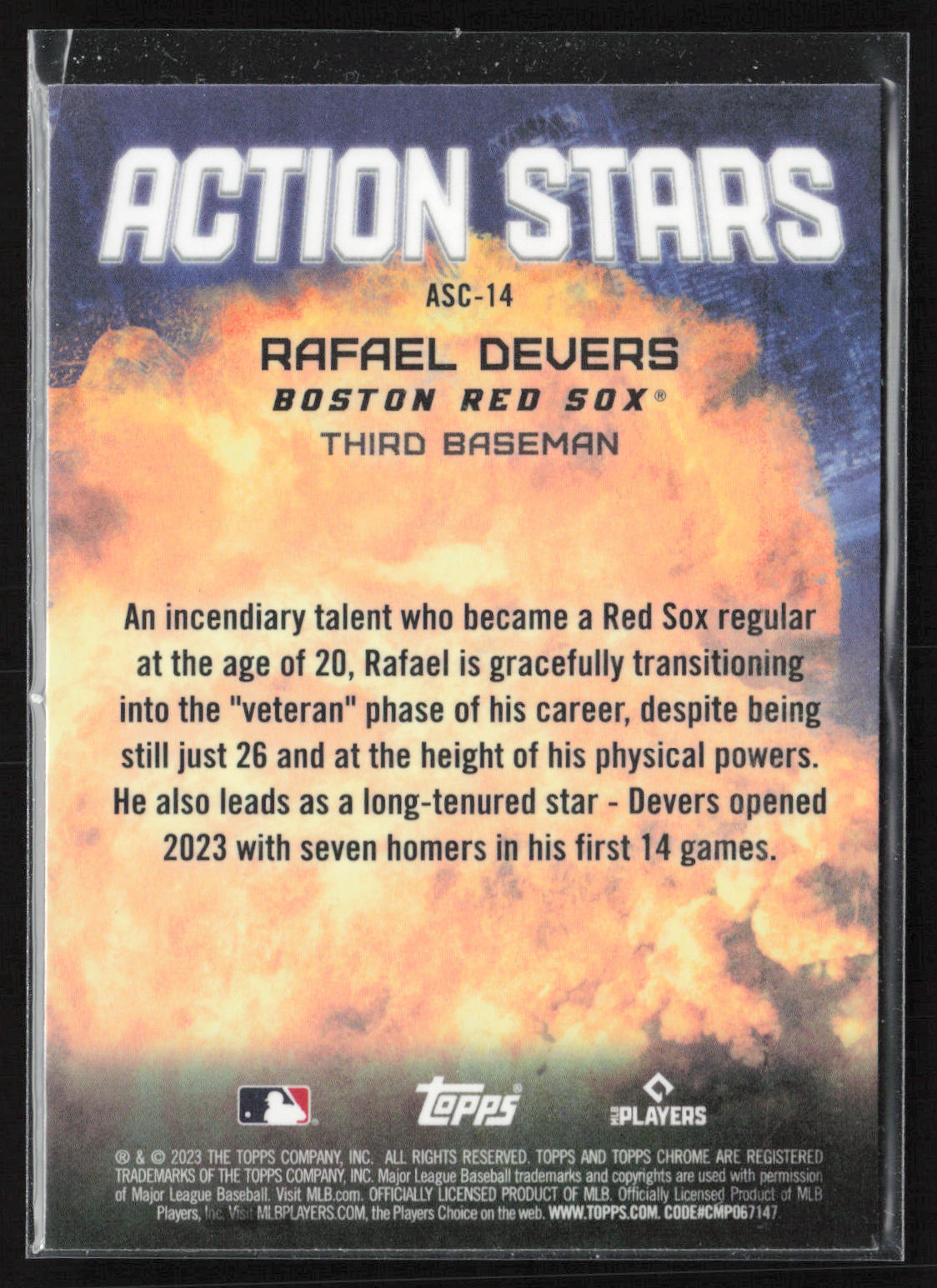 2023 Topps Update #AS-14 Rafael Devers Action Stars