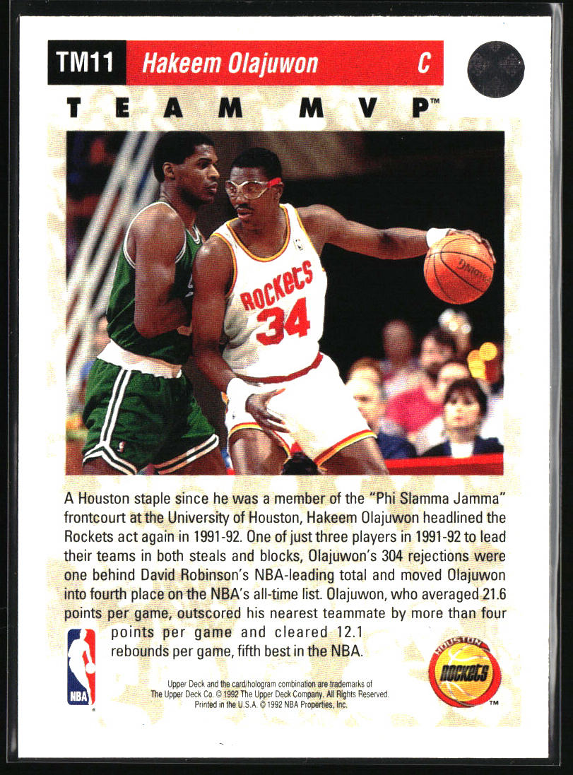 1992-93 Upper Deck #TM11 Hakeem Olajuwon Team MVPs