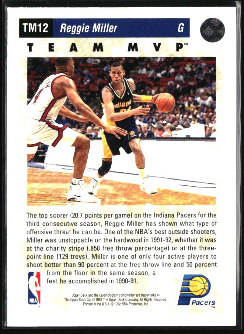 1992-93 Upper Deck #TM12 Reggie Miller Team MVPs