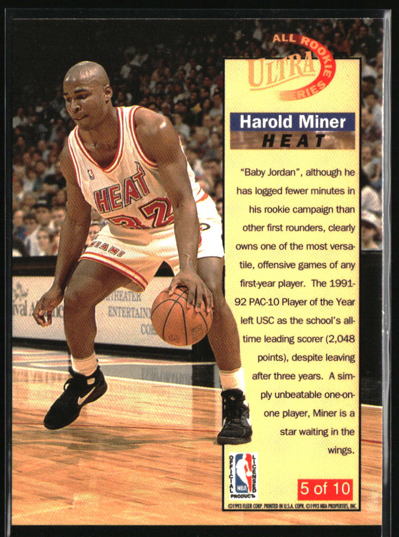 1992-93 Ultra #5 Harold Miner All-Rookie Series