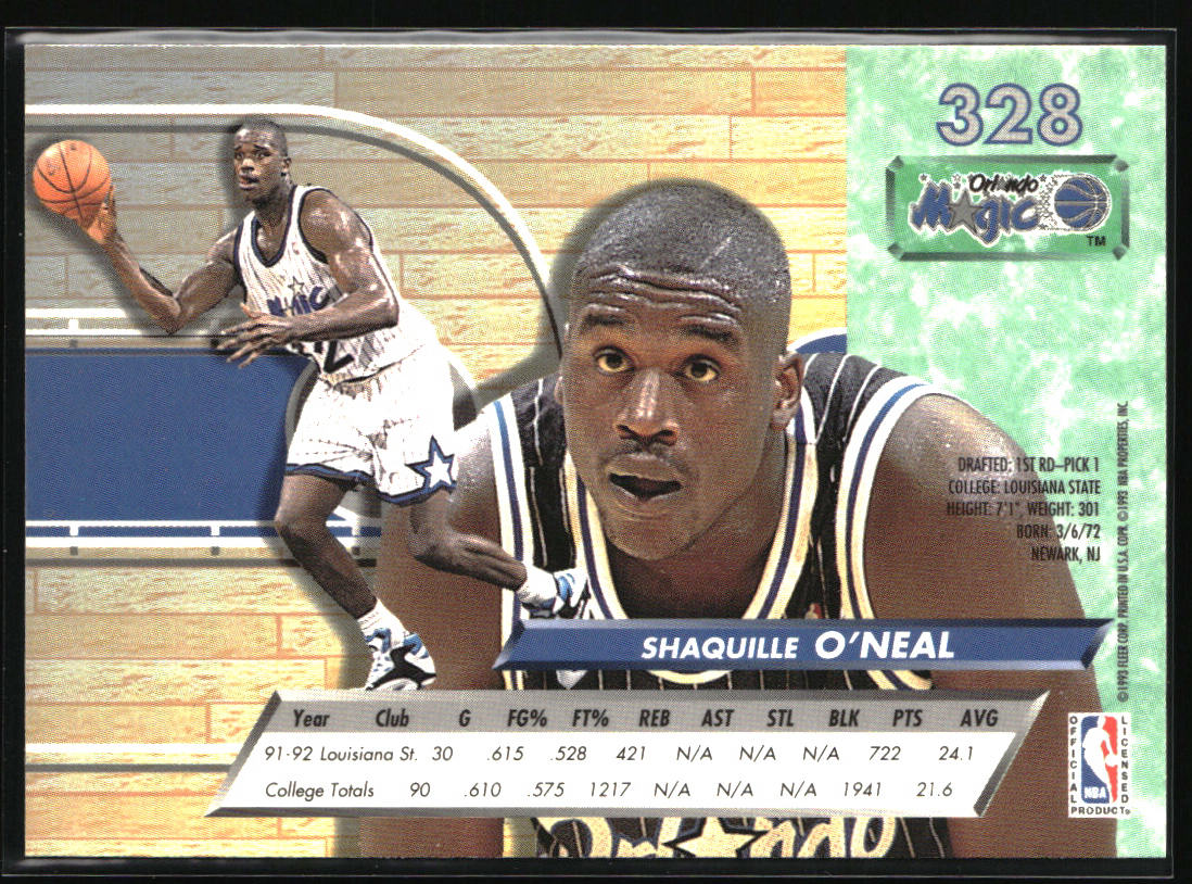 1992-93 Ultra #328 Shaquille O'Neal