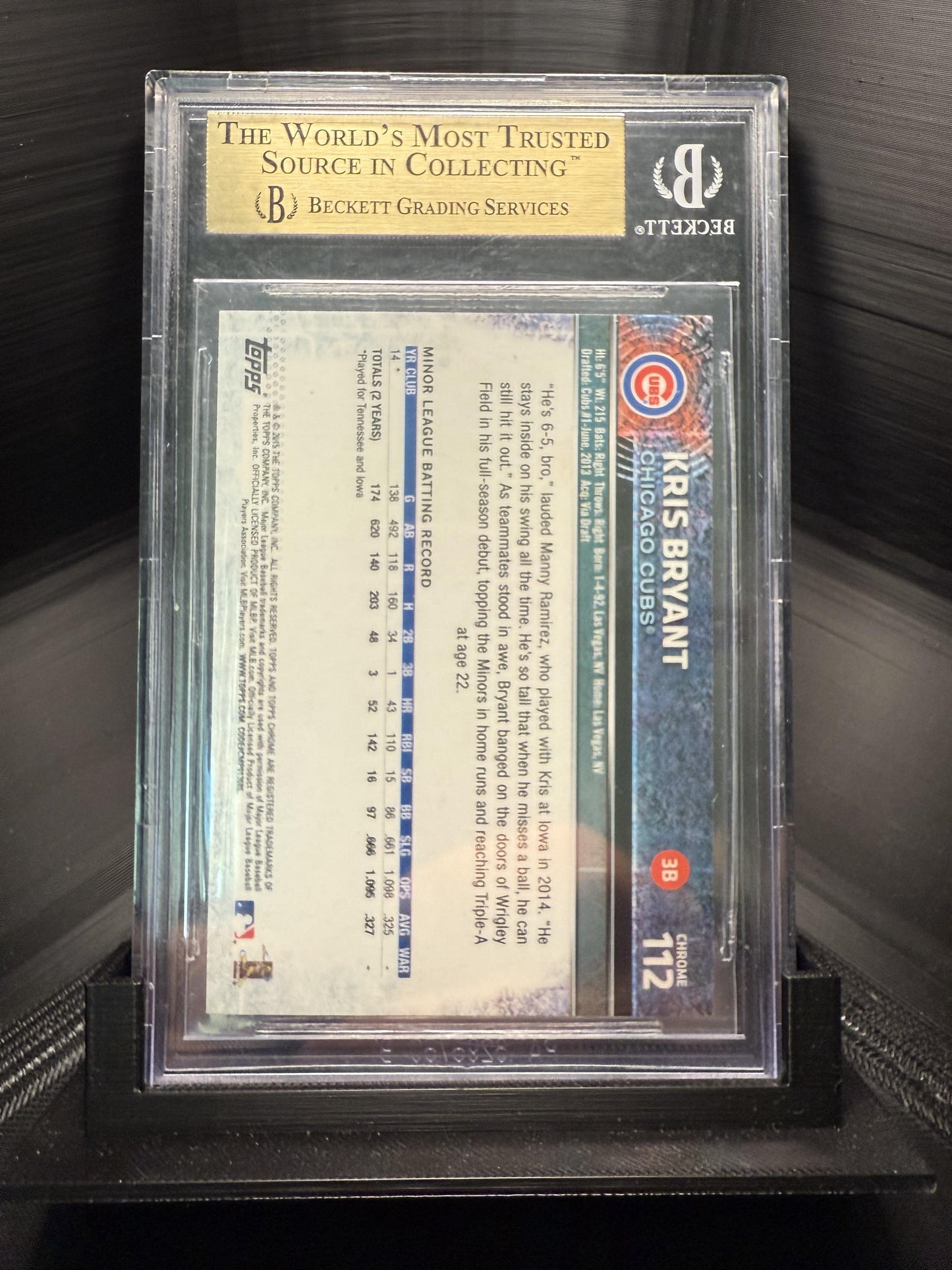2015 Topps Chrome #112 Kris Bryant BGS 9.5
