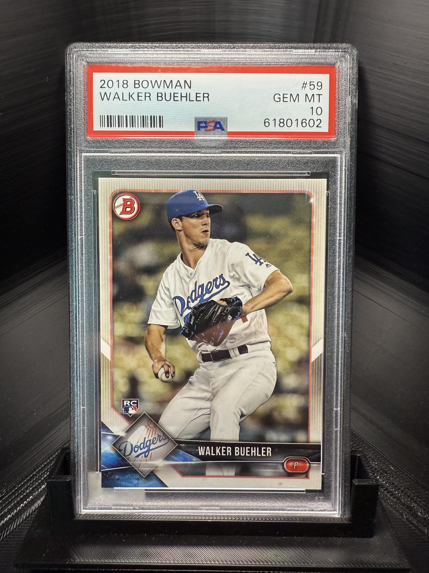 2018 Bowman #59 Walker Buehler PSA 10