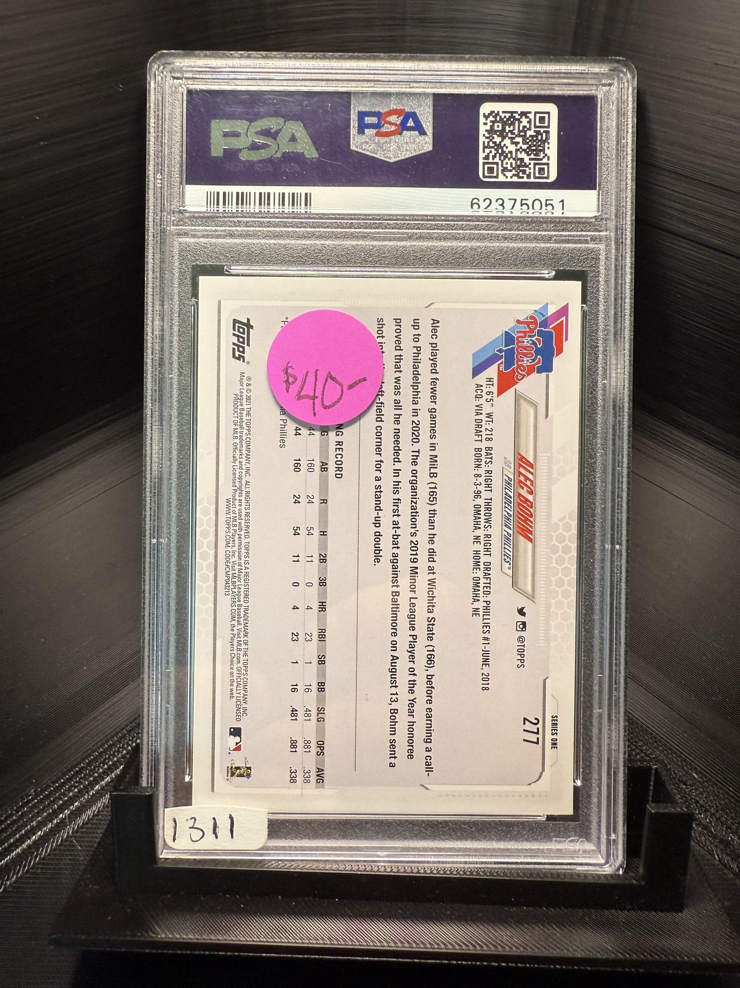 2021 Topps #277 Alec Bohm PSA 10
