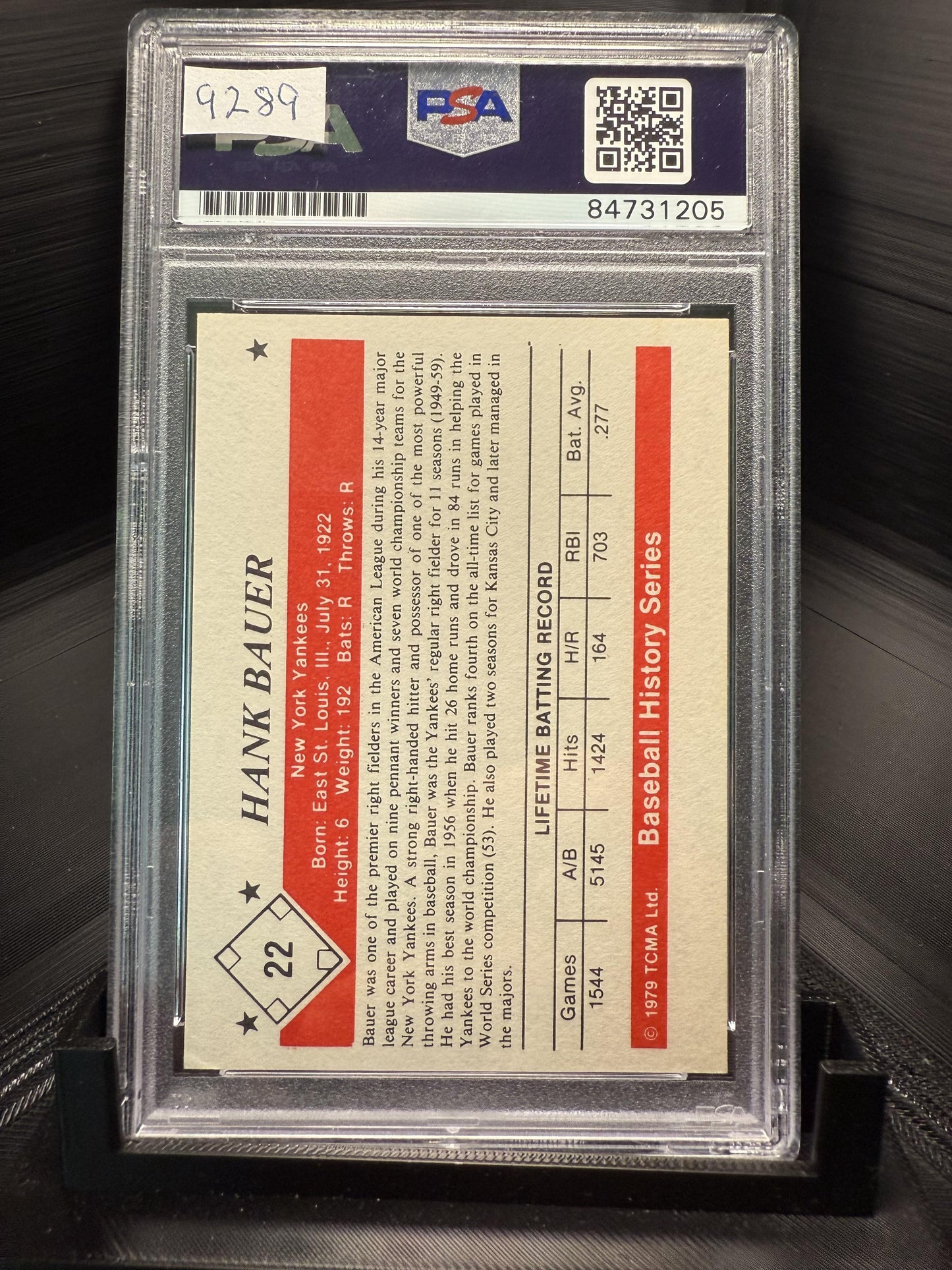 1979 TCMA The 1950’s #22 Hank Bauer PSA Authentic
