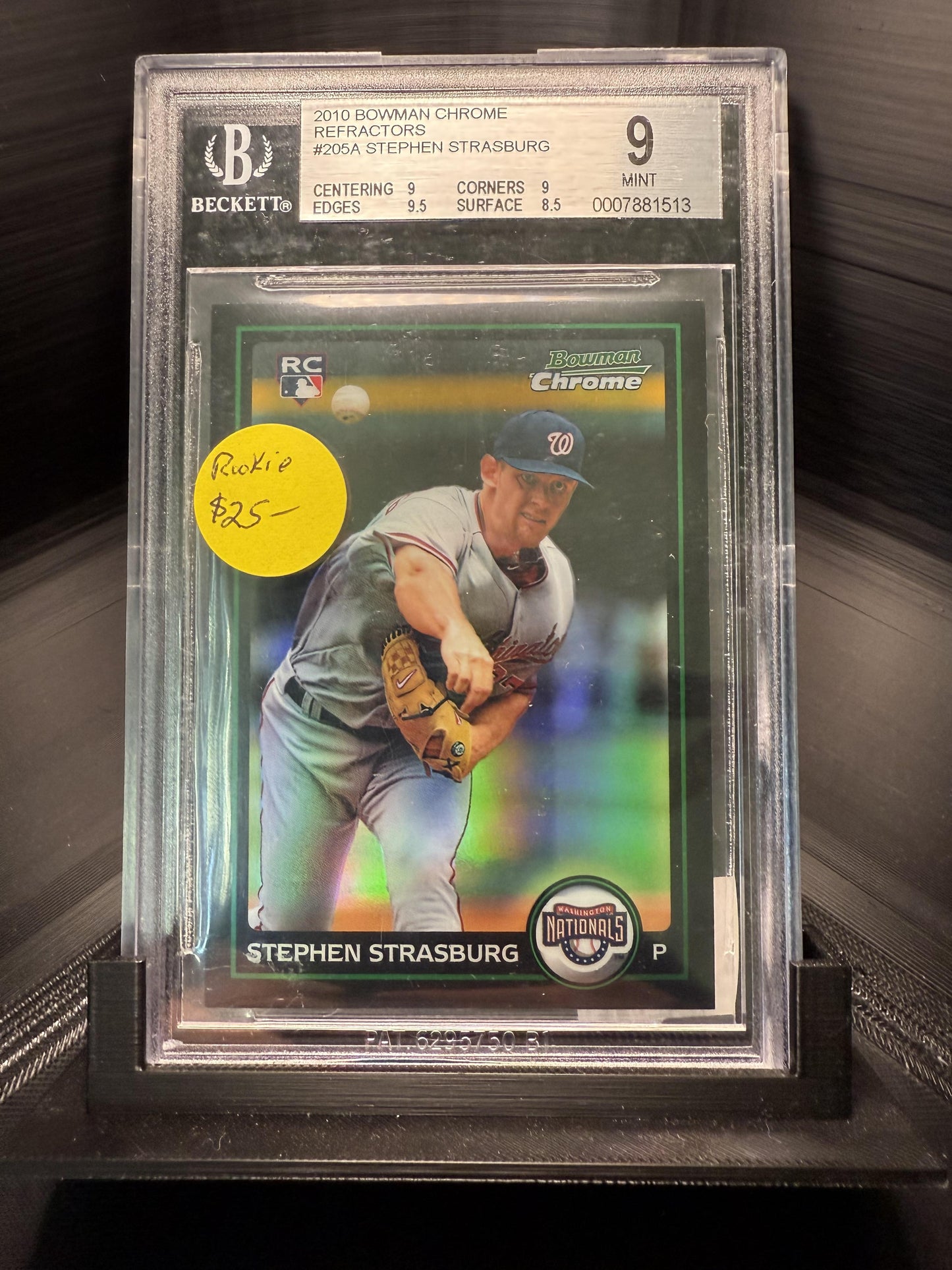 2010 Bowman Chrome #205a Stephen Strasburg Refractors BGS 9