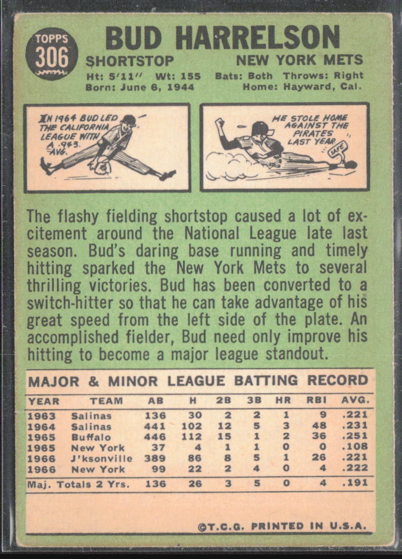 1967 Topps #306 Bud Harrelson