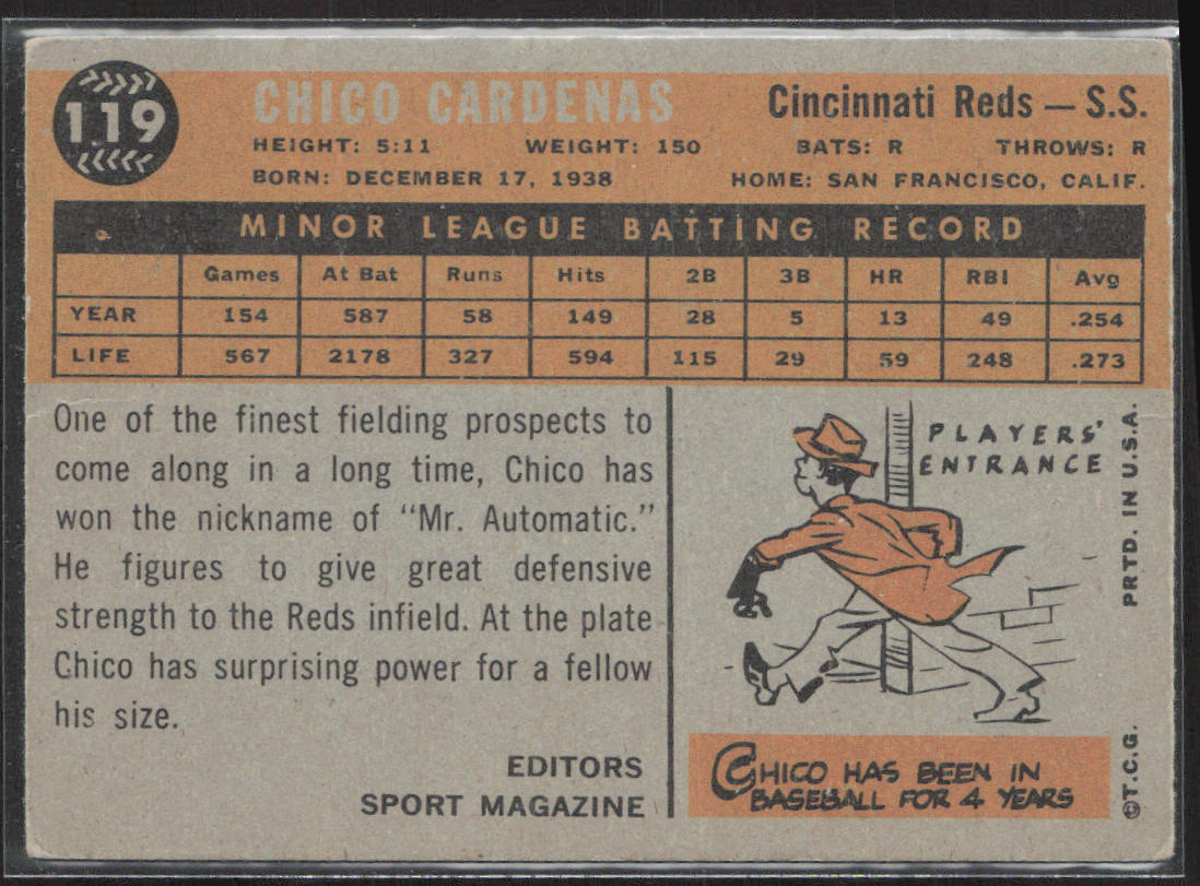 1960 Topps #119 Chico Cardenas