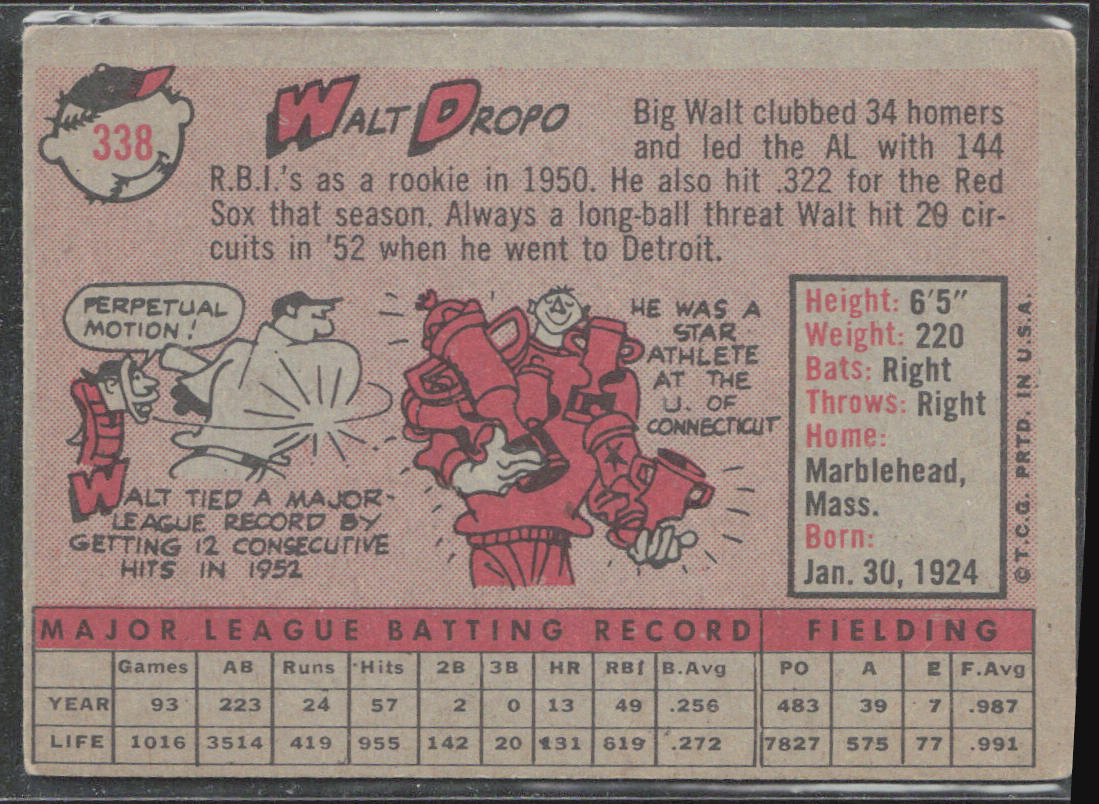 1958 Topps #338 Walt Dropo