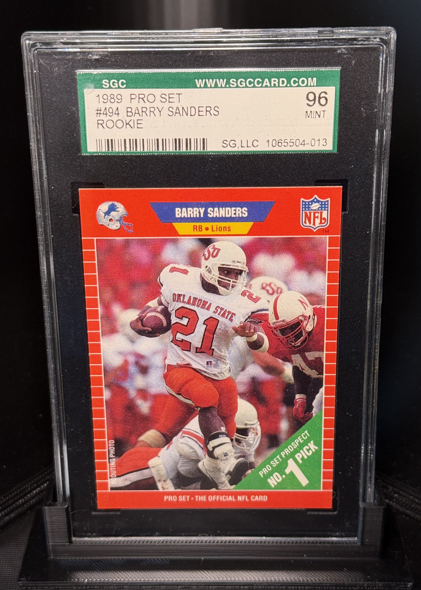 1989 PRO SET #494 Barry Sanders RC SGC 96