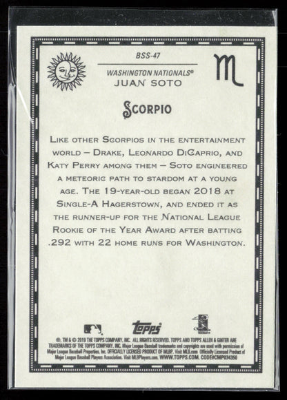 2019 Topps Allen & Ginter #BSS-47 Juan Soto Baseball Star Signs