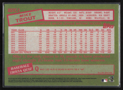 2020 Topps Chrome #85TC-1 Mike Trout 1985 Topps Baseball