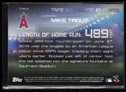 2015 Topps Update #TMB-5 Mike Trout Tape Measure Blasts