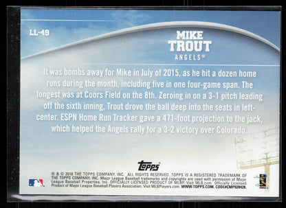 2018 Topps #LL-49 Mike Trout Longball Legends
