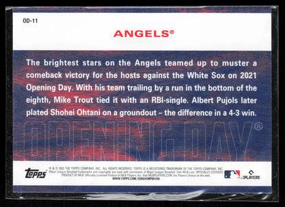 2022 Topps Opening Day #OD-11 Los Angeles Angels (Trout/Ohtani) Opening Day
