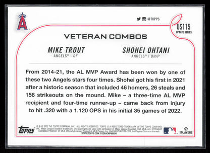 2022 Topps Update #US115 MVP Caliber (Mike Trout / Shohei Ohtani) VC