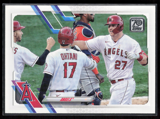 2021 Topps #621 LA Angels - Mike Trout / Shohei Ohtani