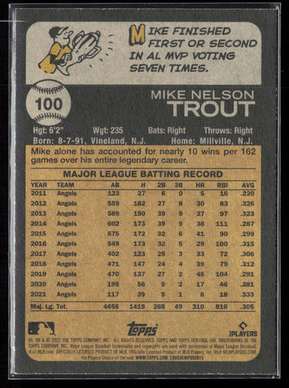 2022 Topps Heritage #100 Mike Trout