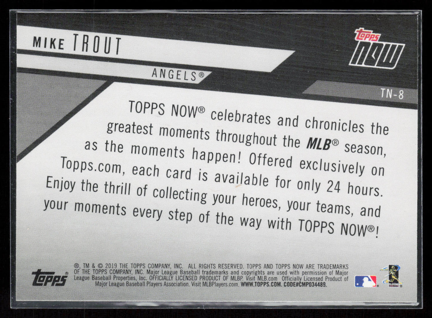2019 Topps #TN-8 Mike Trout 2018 Topps Now Review