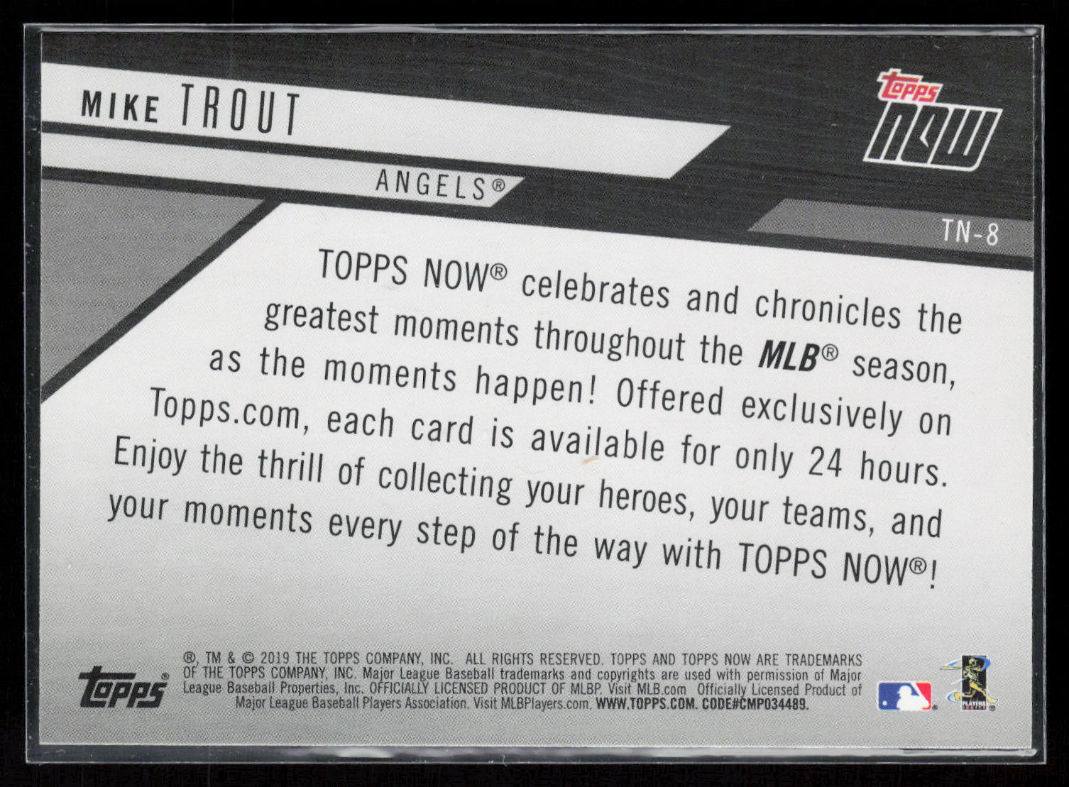 2019 Topps #TN-8 Mike Trout 2018 Topps Now Review
