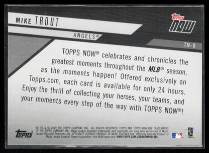 2019 Topps #TN-8 Mike Trout 2018 Topps Now Review