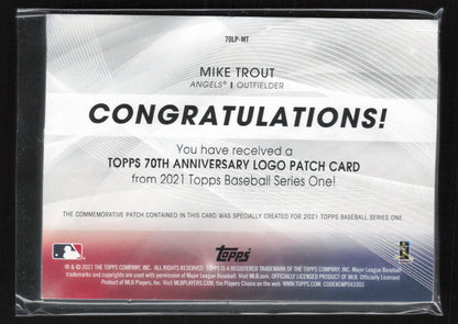 2021 Topps #70LP-MT Mike Trout 70th Anniversary Logo Patch (Series 1)
