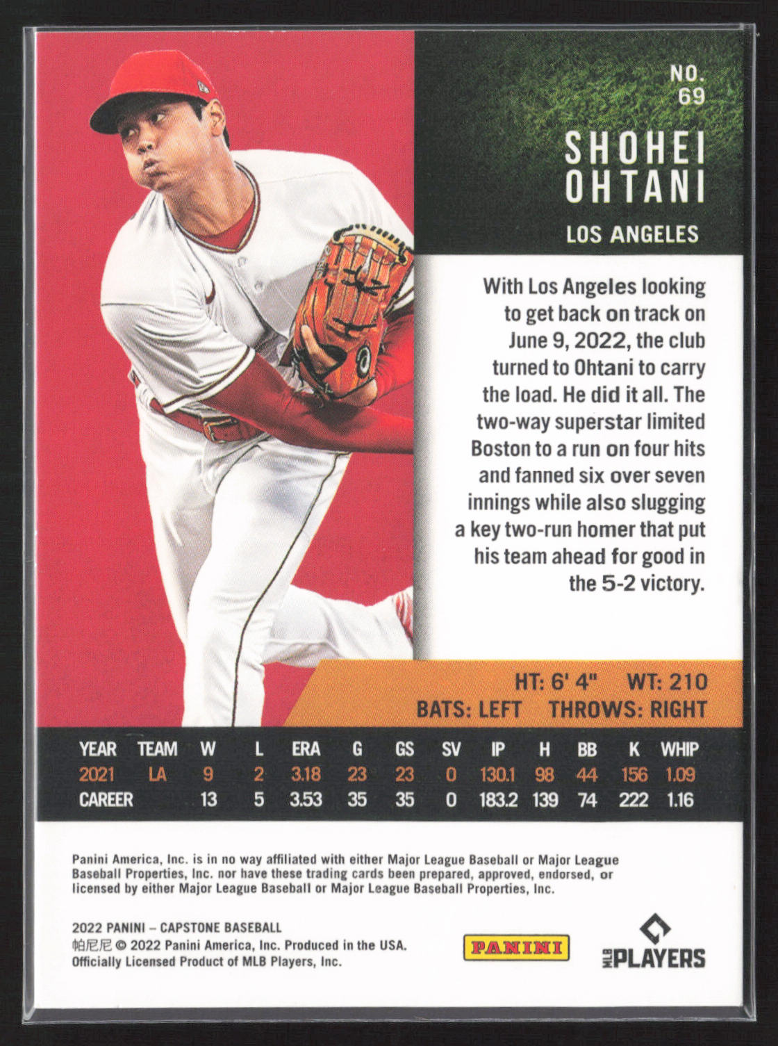 2022 Panini Capstone #69 Shohei Ohtani
