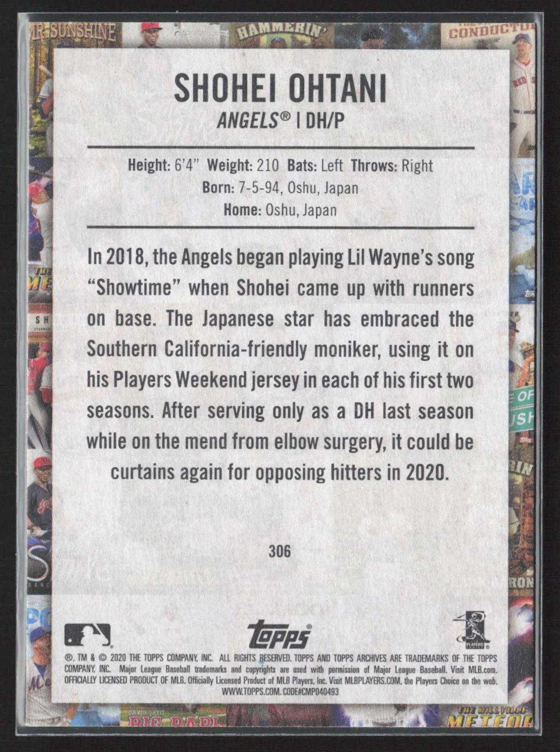 2020 Topps Archives #306 Shohei Ohtani