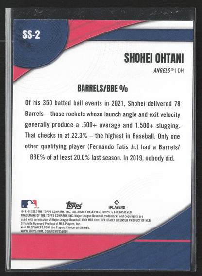 2022 Topps #SS-2 Shohei Ohtani Significant Statistics Blue