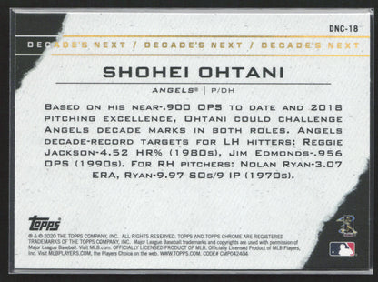 2020 Topps #DN-23 Shohei Ohtani Decade's Next
