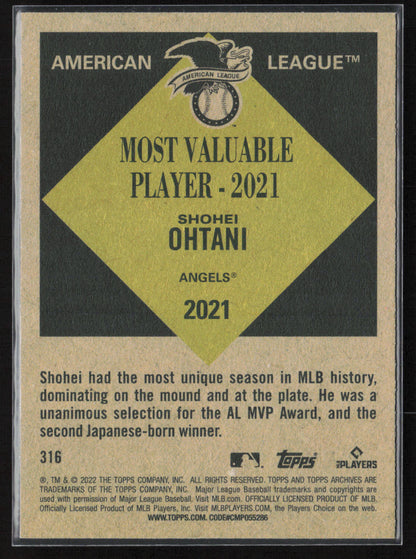 2022 Topps Archives #316 Shohei Ohtani