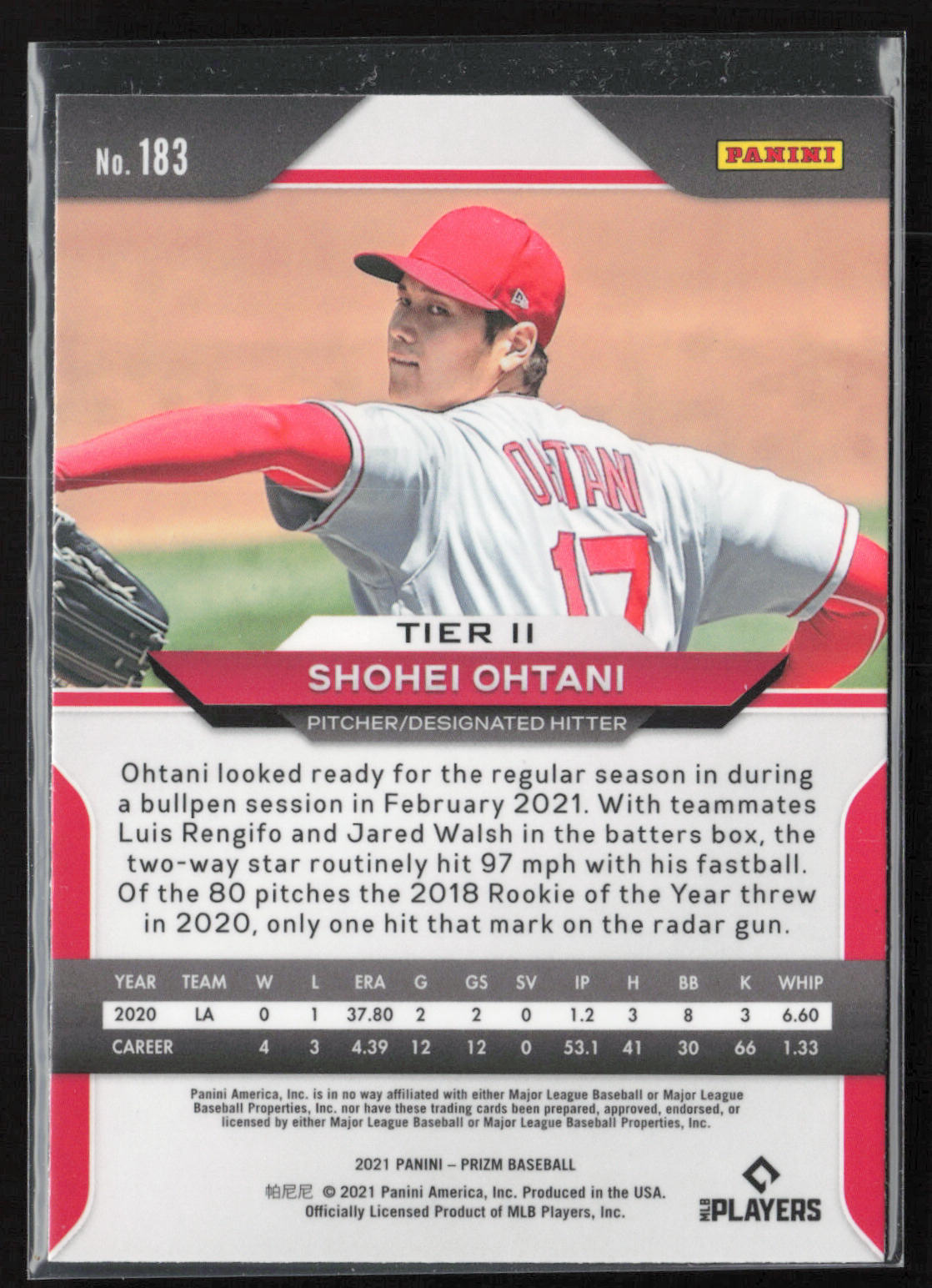 2021 Panini Prizm #183 Shohei Ohtani Tier II