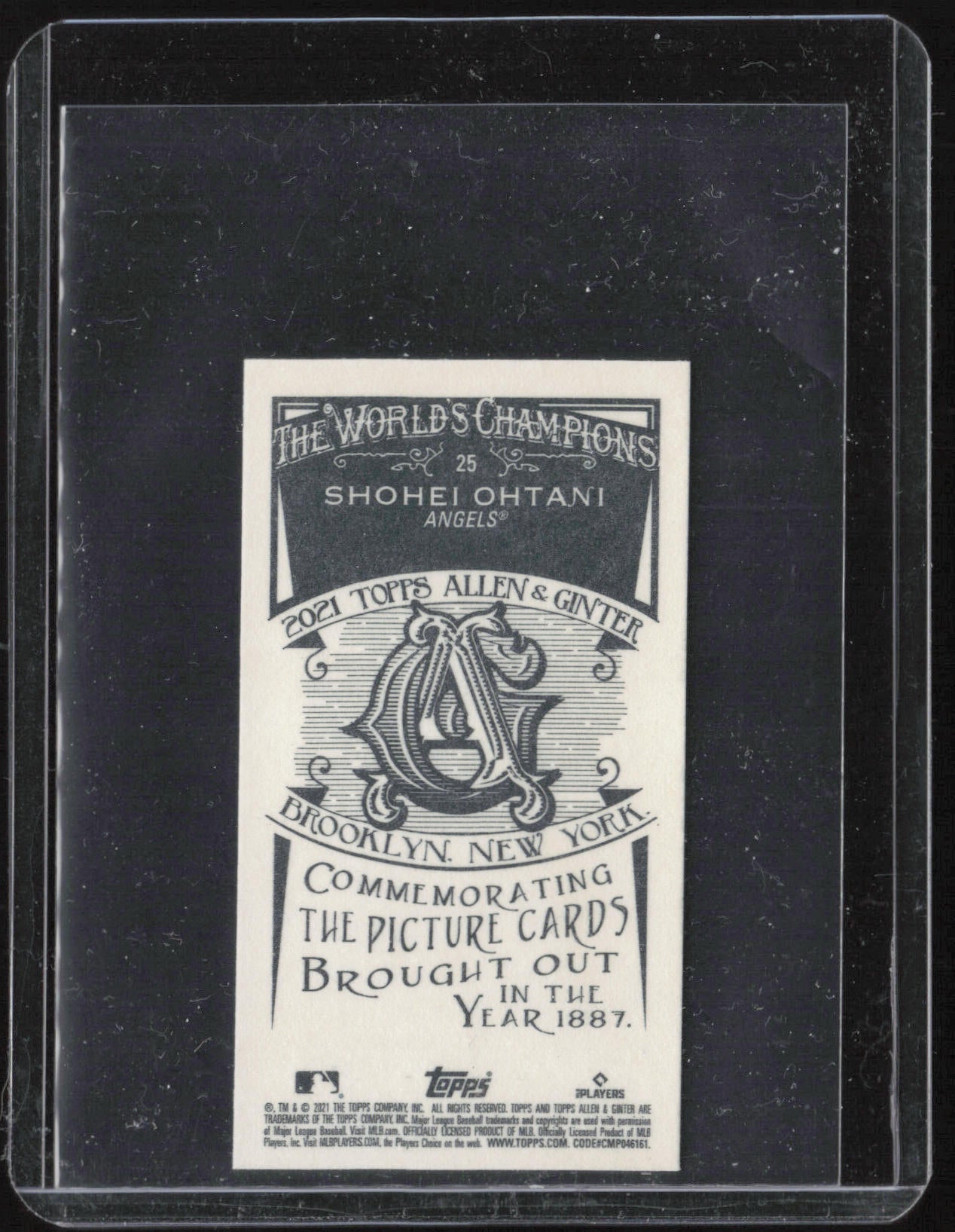 2021 Topps Allen & Ginter #25 Shohei Ohtani Mini A & G Back