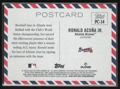 2022 Topps Archives #PC-14 Ronald Acuña Jr. Topps Postcards