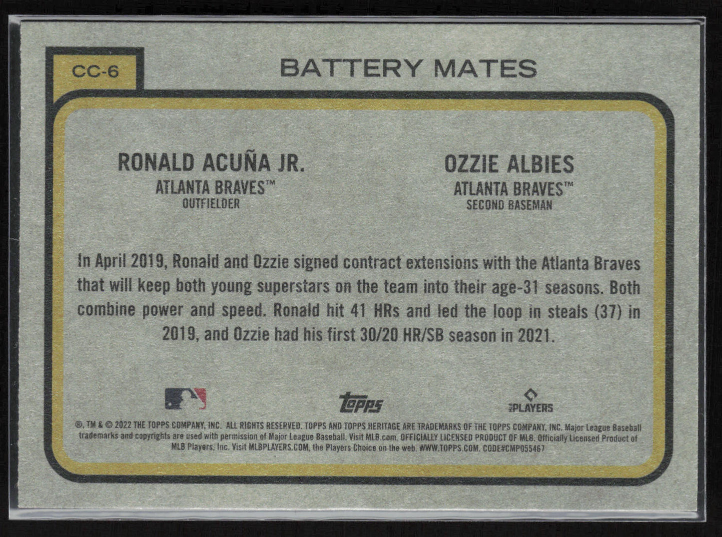 2022 Topps Heritage #CC-6 Battery Mates Combo Cards
