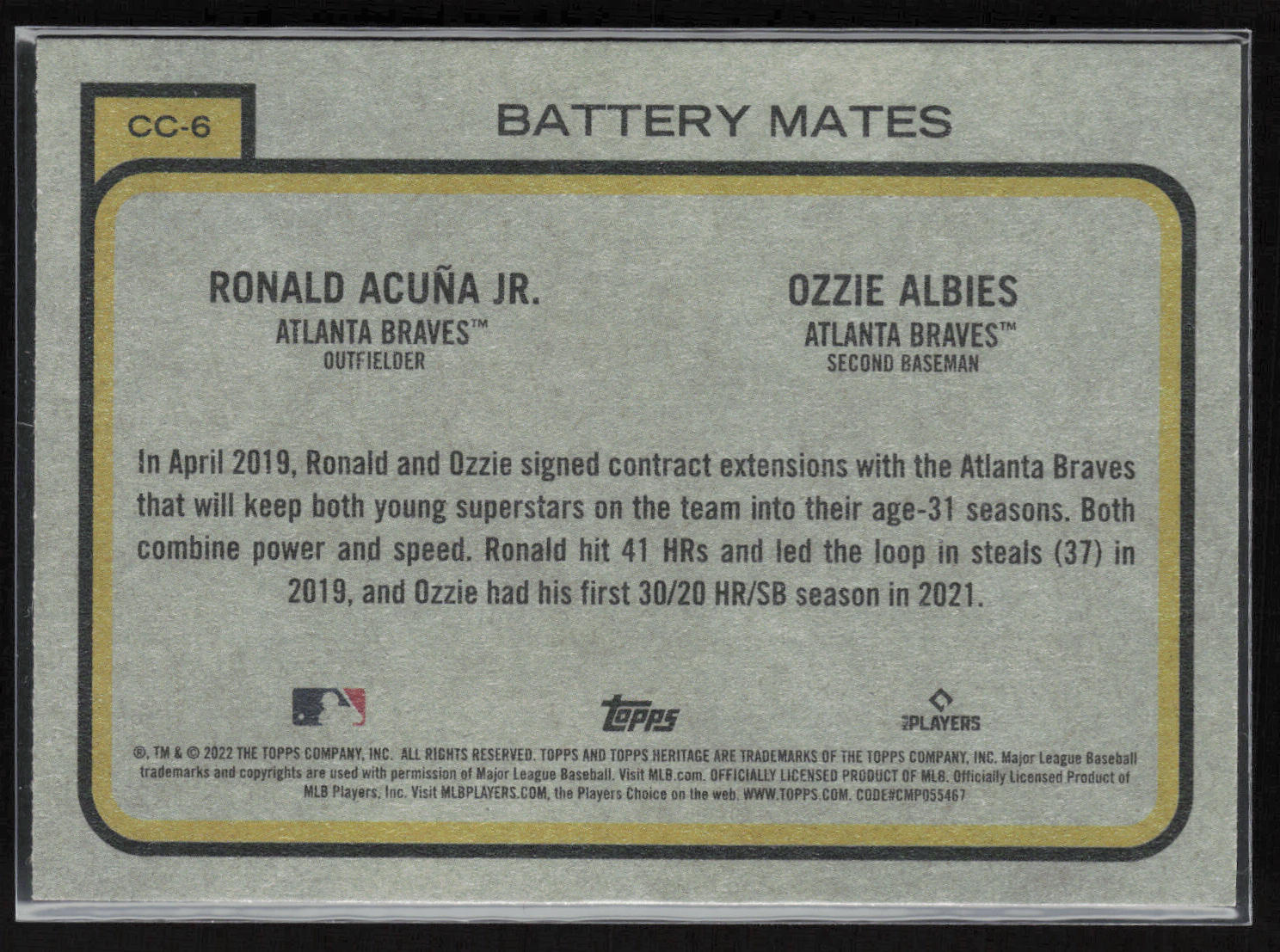 2022 Topps Heritage #CC-6 Battery Mates Combo Cards
