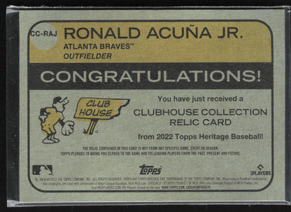 2022 Topps Heritage #CC-RAJ Ronald Acuña Jr. Clubhouse Collection Relics