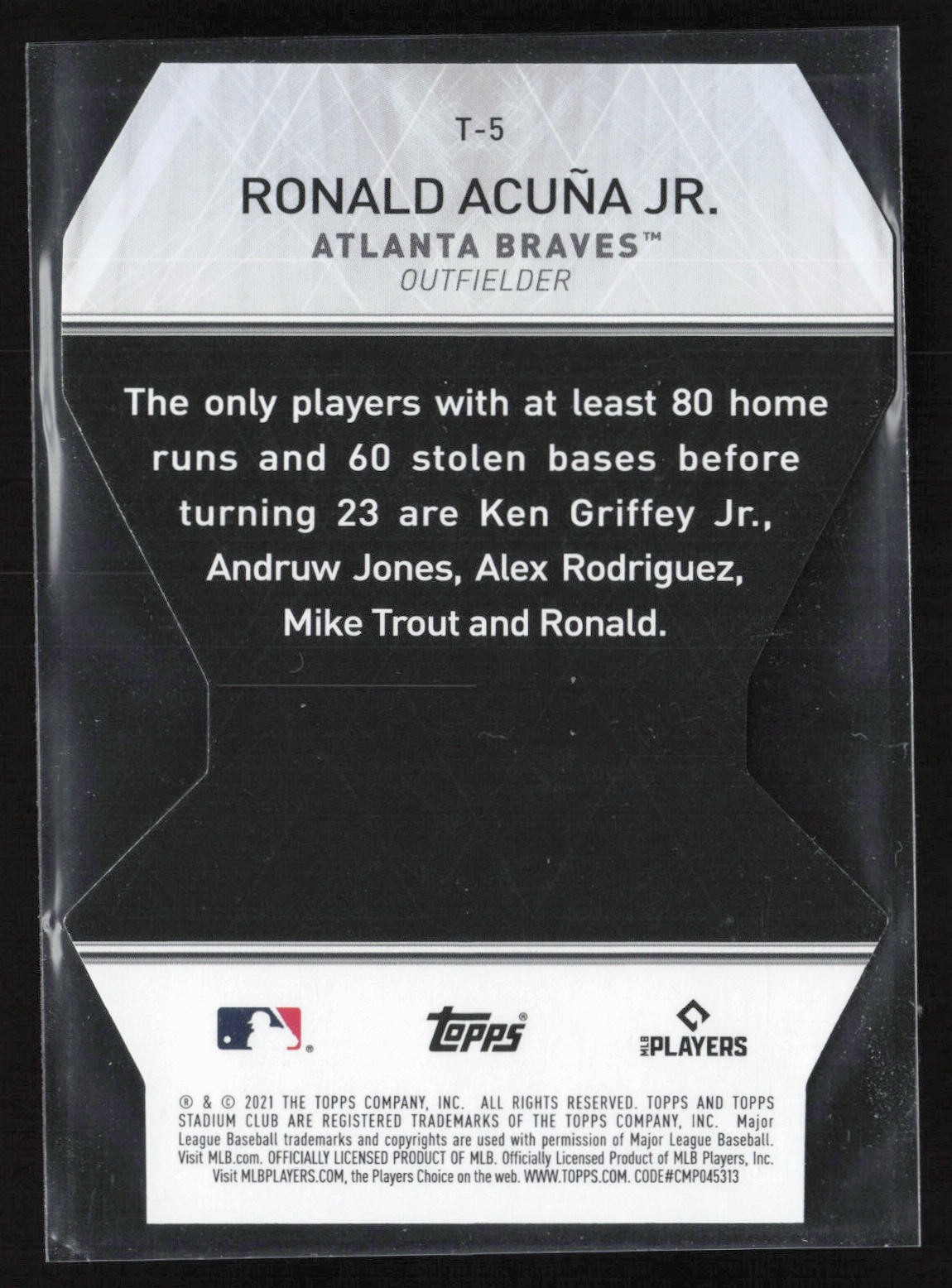 2021 Stadium Club #T-5 Ronald Acuña Jr. Triumvirates