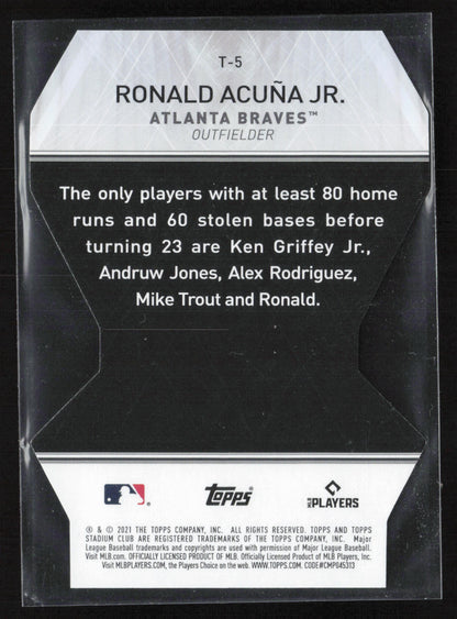 2021 Stadium Club #T-5 Ronald Acuña Jr. Triumvirates