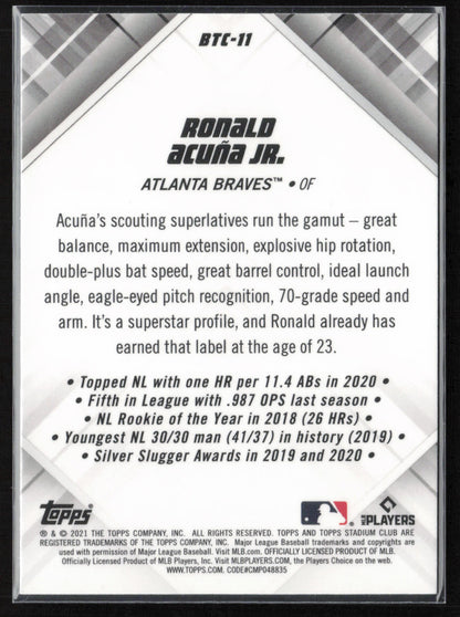 2021 Stadium Club Chrome #BTC-11 Ronald Acuña Jr. Beam Team