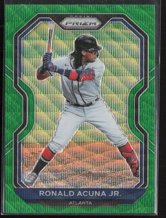 2021 Panini Prizm #7 Ronald Acuña Jr. Green Wave Prizm