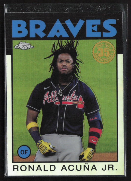 2021 Topps Chrome #86BC-3 Ronald Acuña Jr. 1986 Topps Baseball 35th Anniversary