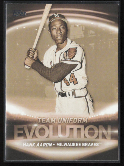 2019 Topps Series 1 #E0-2 Hank Aaron / Ronald Acuña Jr. Team Evolution Braves
