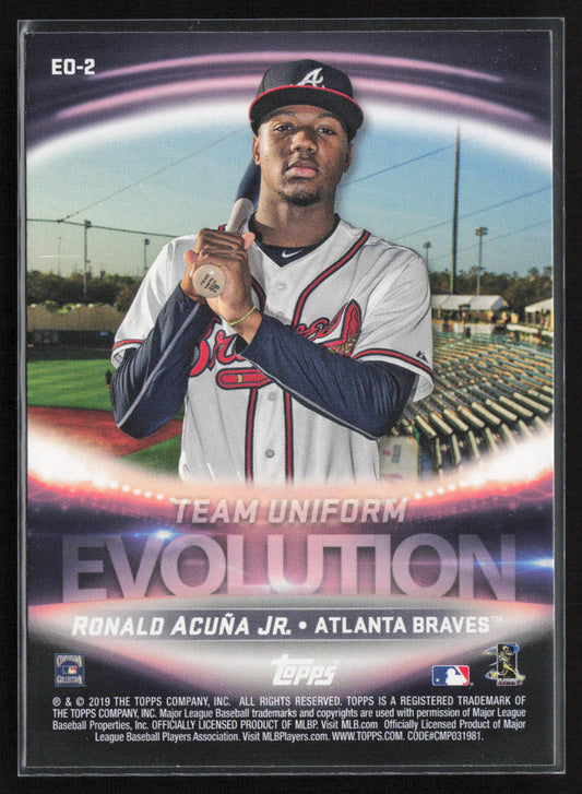 2019 Topps Series 1 #E0-2 Hank Aaron / Ronald Acuña Jr. Team Evolution Braves